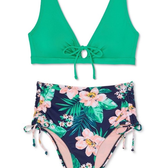 Kona Sol Other - NWT Kona Sol Green Bikini w/ High-Waist Bottom XL